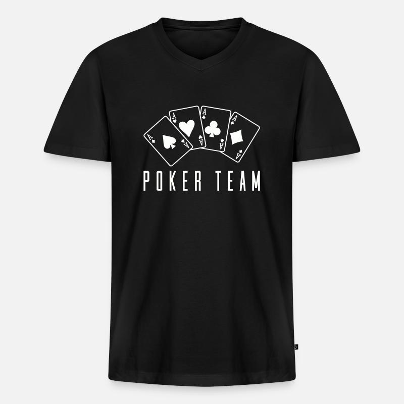 poker team 1 - Männer Premium Bio T-Shirt mit V-Ausschnitt - Schwarz