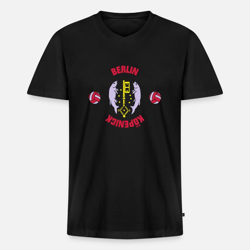 Berlin Köpenick (ID: 001013) - Männer Premium Bio T-Shirt mit V-Ausschnitt - Schwarz