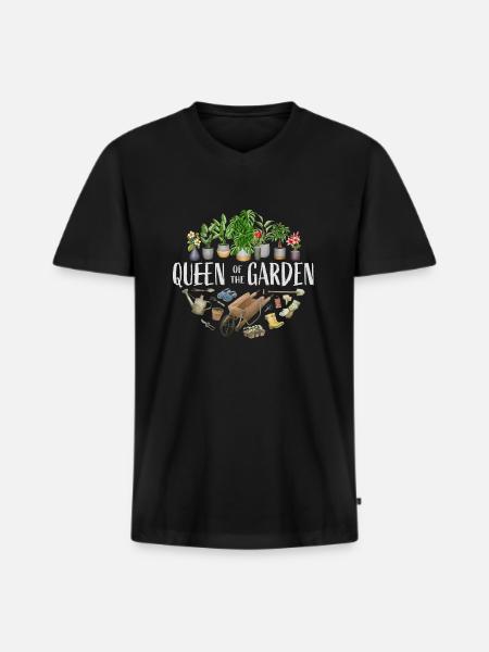 Queen of the garden - Men's Premium Organic T-shirt with V-neck - black