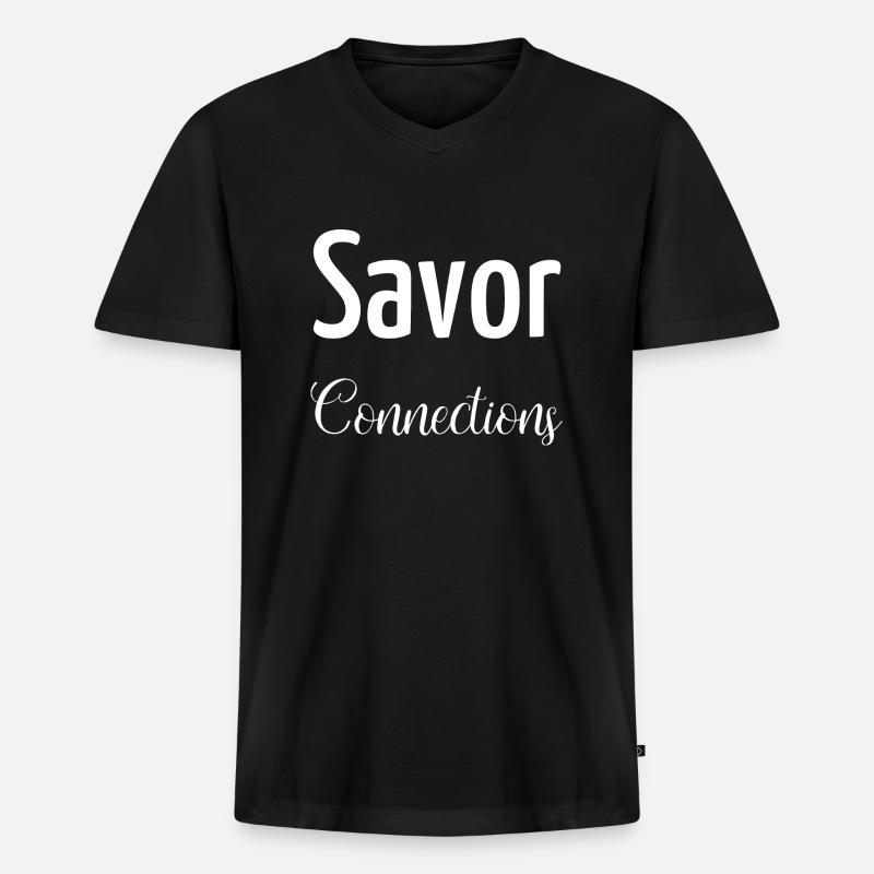 fostering connections connection quotes - Männer Premium Bio T-Shirt mit V-Ausschnitt - Schwarz