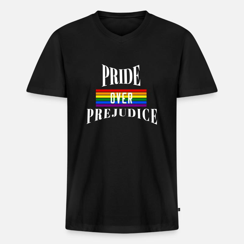 Stolz über Vorurteile - Männer Premium Bio T-Shirt mit V-Ausschnitt - Schwarz