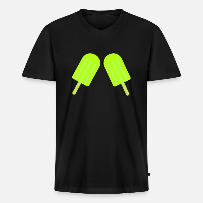 eis eiscreme 2 - Männer Premium Bio T-Shirt mit V-Ausschnitt - Schwarz