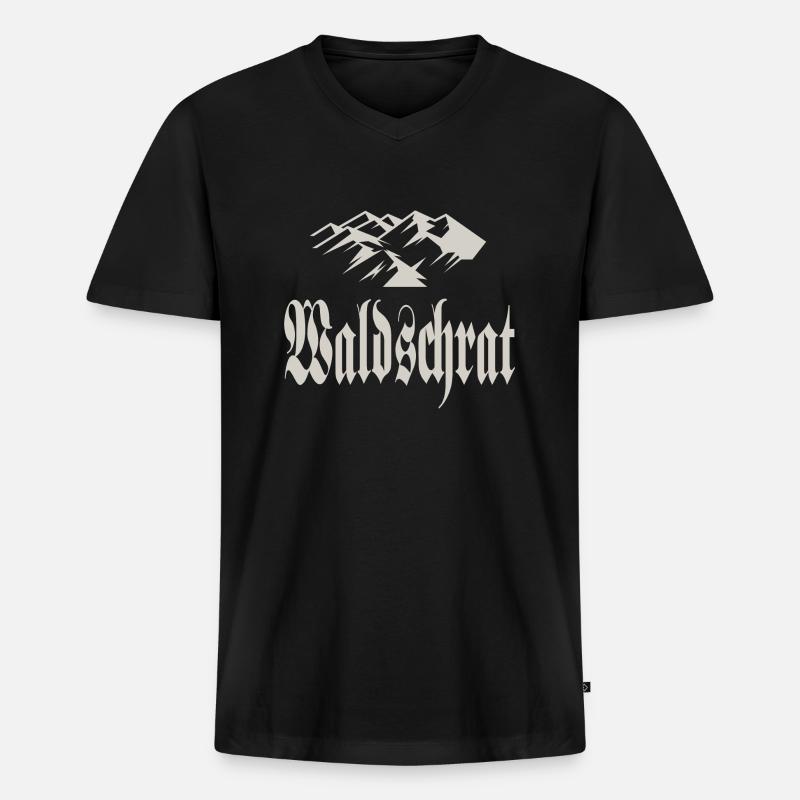 Waldschrat - Männer Premium Bio T-Shirt mit V-Ausschnitt - Schwarz