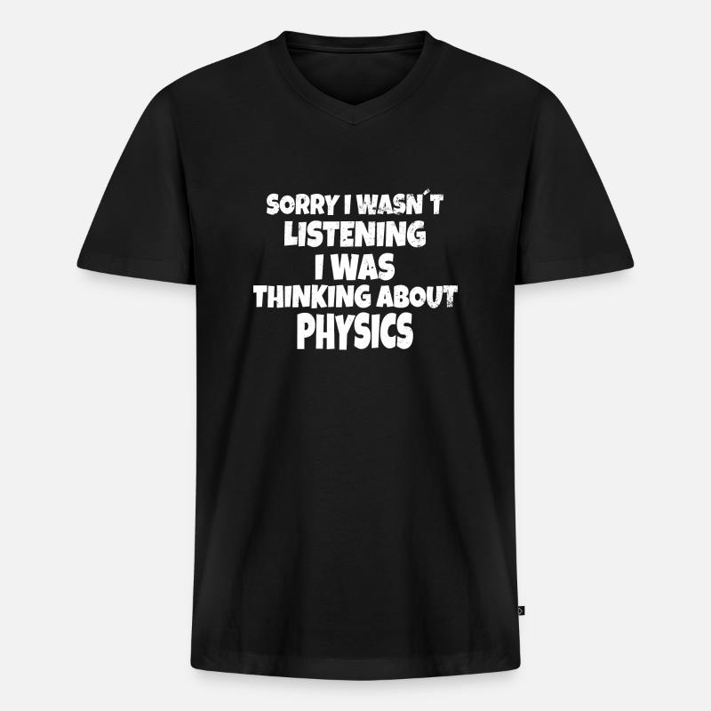 PHYSICS : thinking about physics - T-shirt encolure en V Premium bio Homme - noir