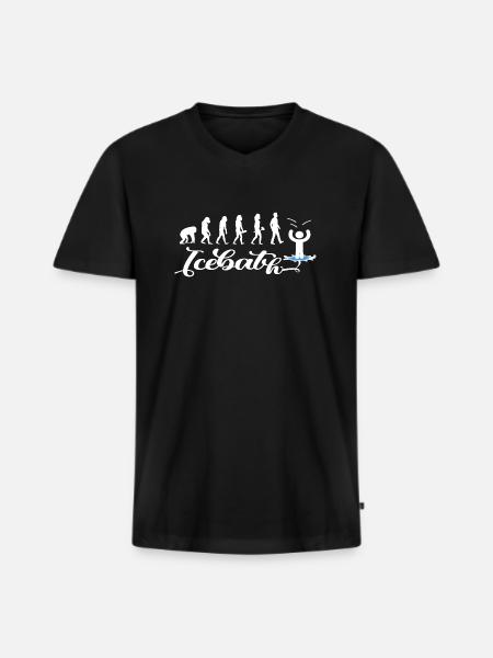 icebath evolution winterbader winterschwimmen cold - Männer Premium Bio T-Shirt mit V-Ausschnitt - Schwarz