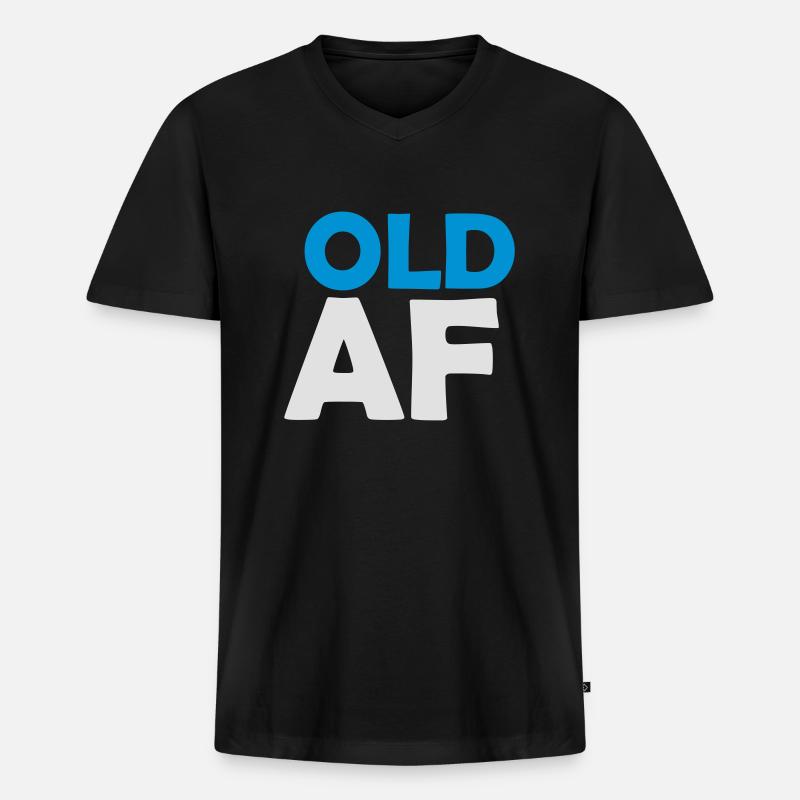 old AF Text Logo - Männer Premium Bio T-Shirt mit V-Ausschnitt - Schwarz
