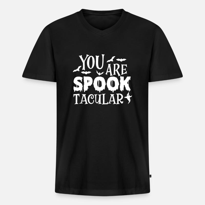 Du bist spektakulär - Männer Premium Bio T-Shirt mit V-Ausschnitt - Schwarz