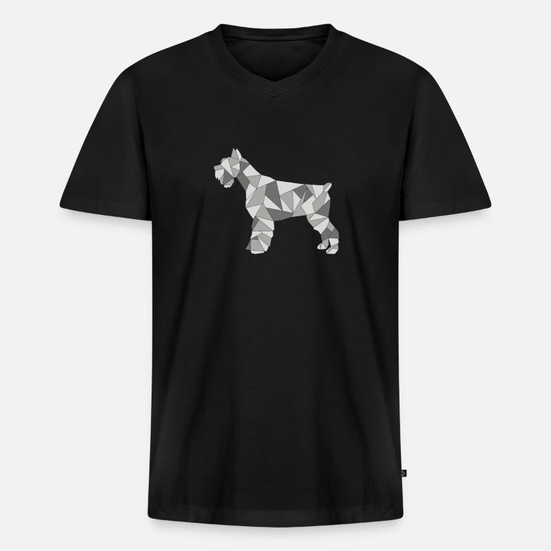 GEOMETRISCHER SCHNAUZER grau - Männer Premium Bio T-Shirt mit V-Ausschnitt - Schwarz