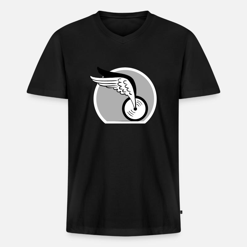 Baiker - Männer Premium Bio T-Shirt mit V-Ausschnitt - Schwarz