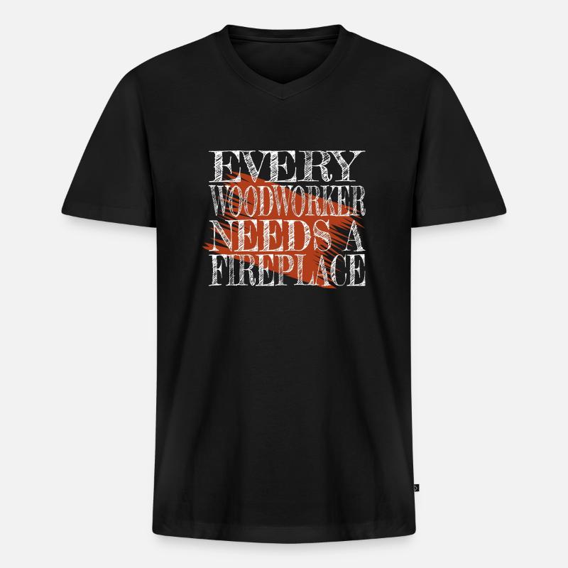 present forester - Männer Premium Bio T-Shirt mit V-Ausschnitt - Schwarz