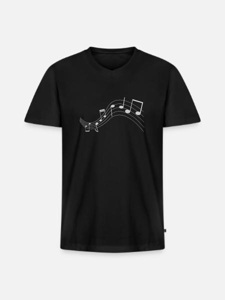 Musical notes T-shirt - Men's Premium Organic T-shirt with V-neck - black