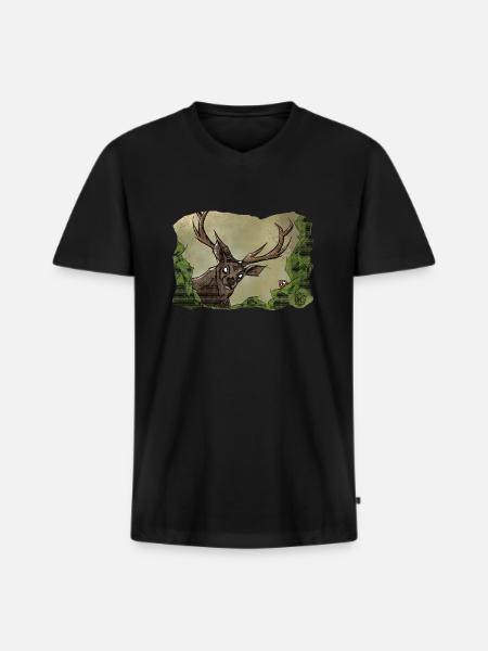 Harry Hirsch ~ Kritzeltoon #08 - Männer Premium Bio T-Shirt mit V-Ausschnitt - Schwarz