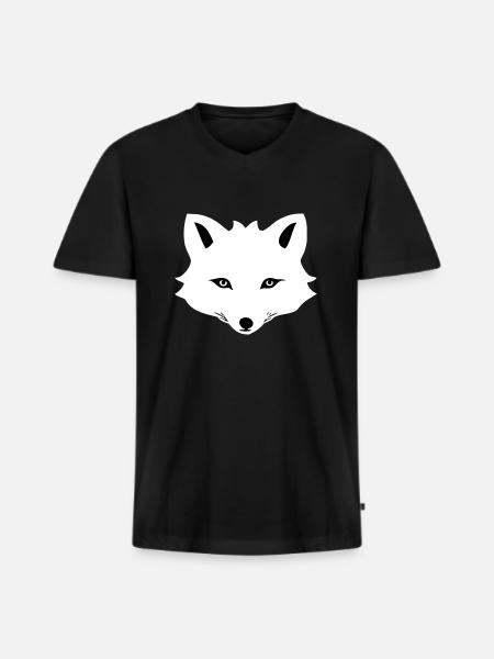 Cartoon arctic fox - Men's Premium Organic T-shirt with V-neck - black