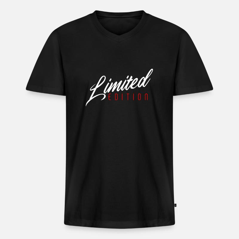 Limited Edition - Männer Premium Bio T-Shirt mit V-Ausschnitt - Schwarz
