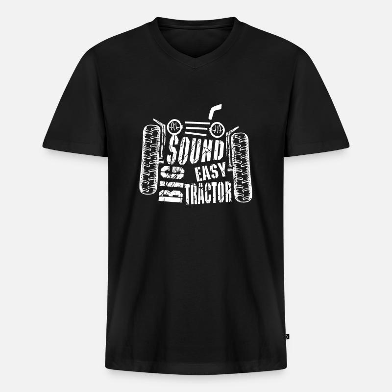 tractor pulling - Men's Premium Organic T-shirt with V-neck - black