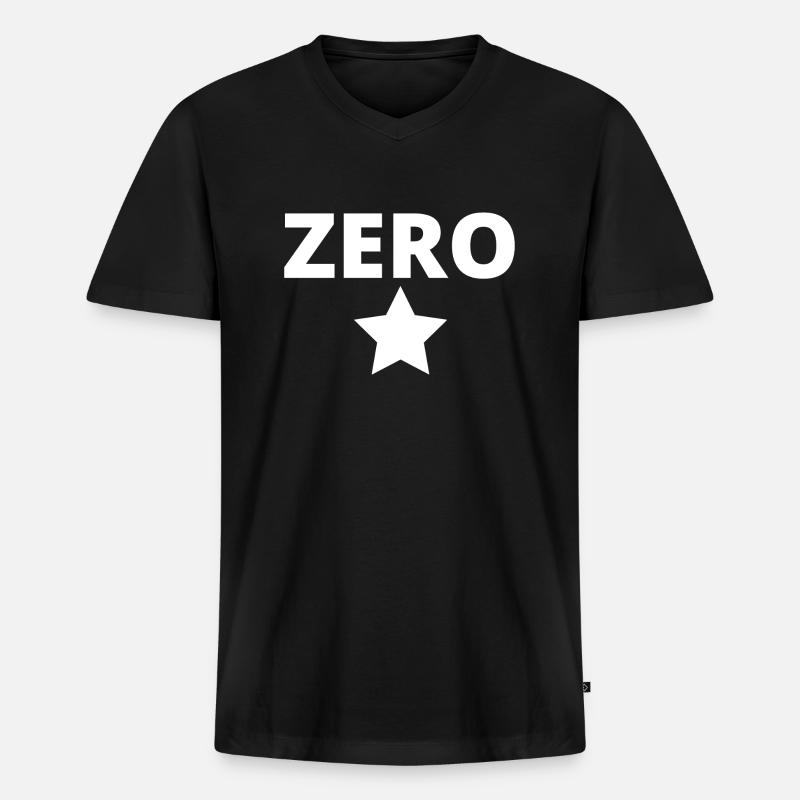 Null - Männer Premium Bio T-Shirt mit V-Ausschnitt - Schwarz