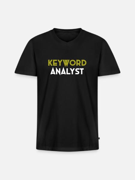 Keyword Analyst Spezial - Männer Premium Bio T-Shirt mit V-Ausschnitt - Schwarz