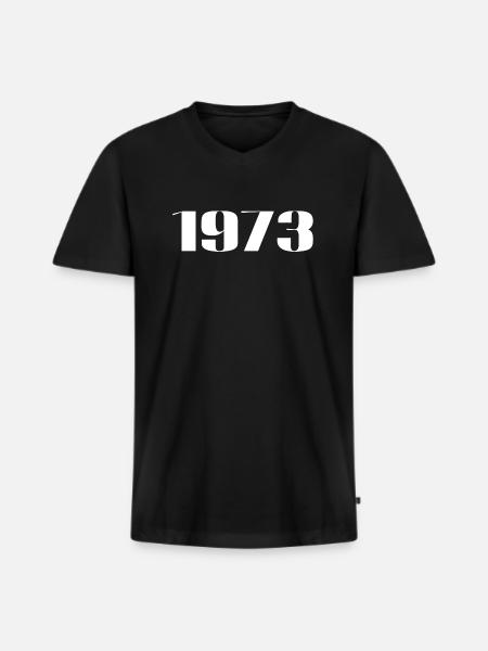 1973 - Geschenk geboren im Jahr 1973 - Männer Premium Bio T-Shirt mit V-Ausschnitt - Schwarz
