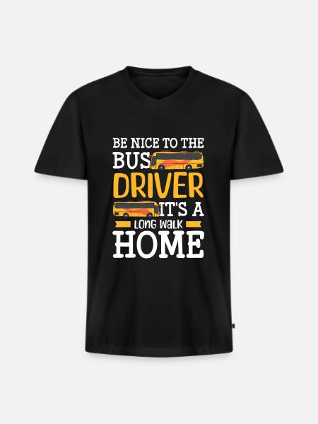 Driver Bus driver Coach - Men's Premium Organic T-shirt with V-neck - black