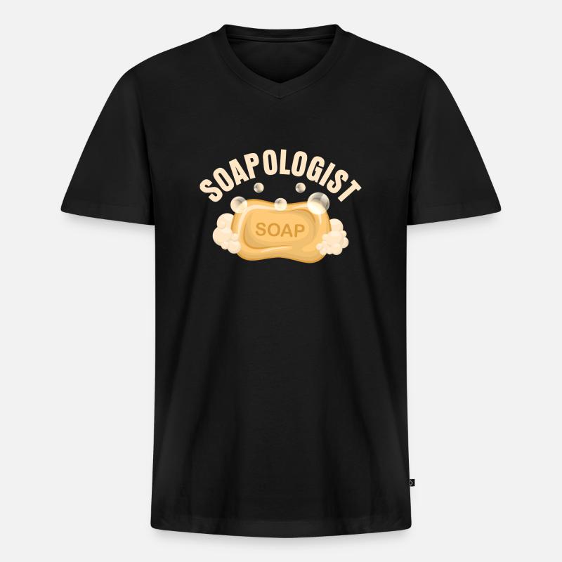 Soapologist Soapmaking Soapmaker - Männer Premium Bio T-Shirt mit V-Ausschnitt - Schwarz