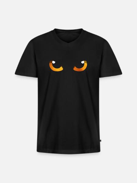Cat Eyes Orange - Men's Premium Organic T-shirt with V-neck - black