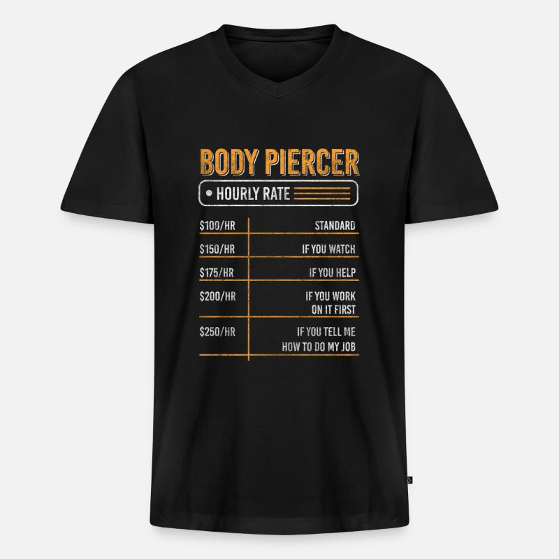 Piercing Nadel - Männer Premium Bio T-Shirt mit V-Ausschnitt - Schwarz