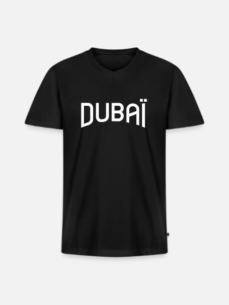 Dubaï - T-shirt encolure en V Premium bio Homme - noir