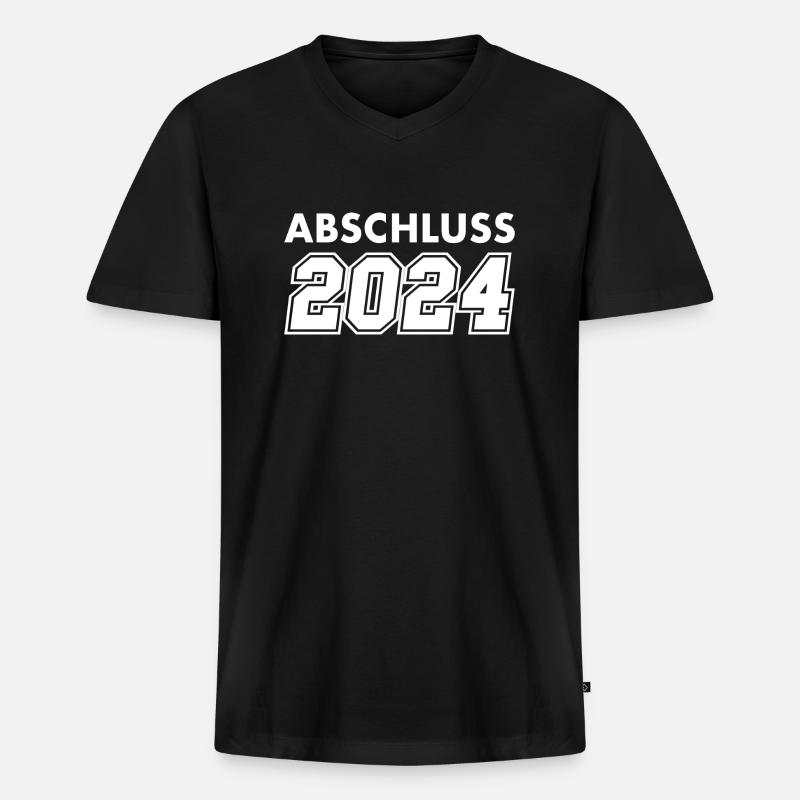 Abschluss 2024 Schule Studium - Männer Premium Bio T-Shirt mit V-Ausschnitt - Schwarz