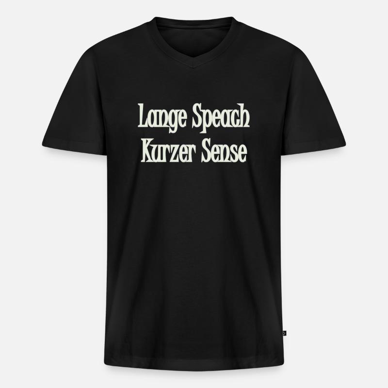 Lange Speach - Männer Premium Bio T-Shirt mit V-Ausschnitt - Schwarz