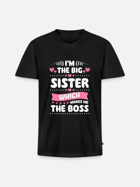 Family Inseparable Love - Men's Premium Organic T-shirt with V-neck - black