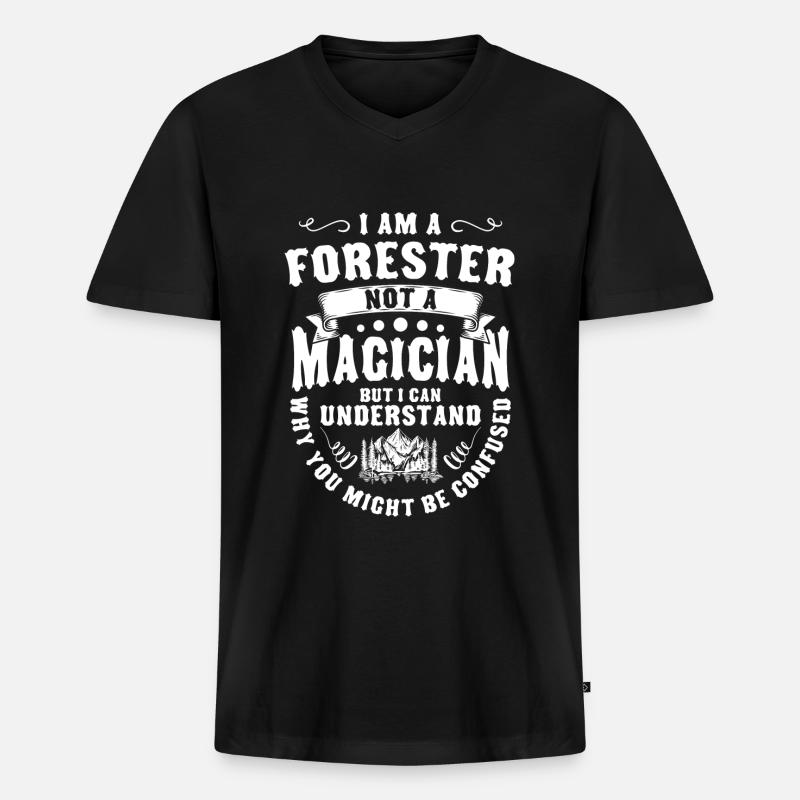 Forstwirt Waldarbeiter Forst - Männer Premium Bio T-Shirt mit V-Ausschnitt - Schwarz