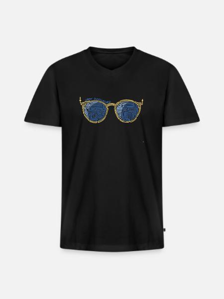 Laby Sunglasses 1 - Men's Premium Organic T-shirt with V-neck - black