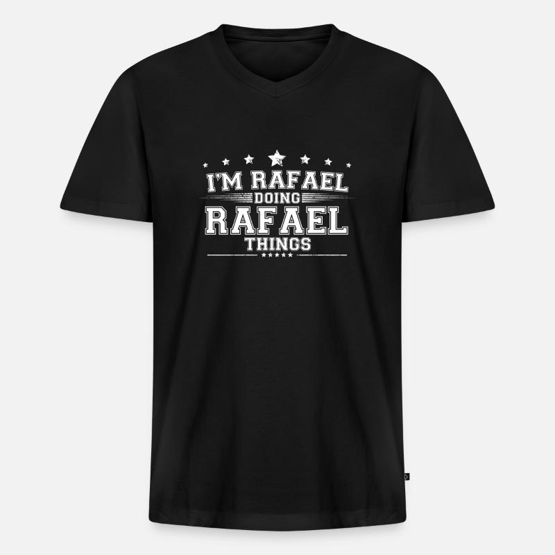 Rafael - T-shirt encolure en V Premium bio Homme - noir