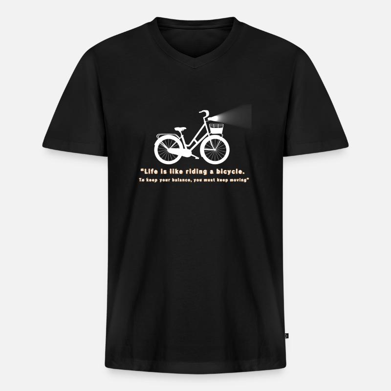Bicycle life 🚲 - Männer Premium Bio T-Shirt mit V-Ausschnitt - Schwarz