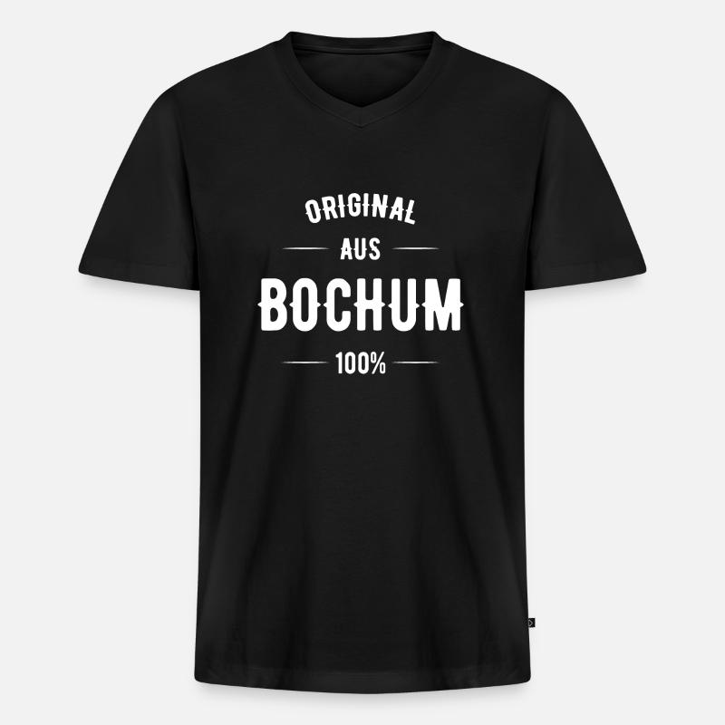 Bochum - Männer Premium Bio T-Shirt mit V-Ausschnitt - Schwarz