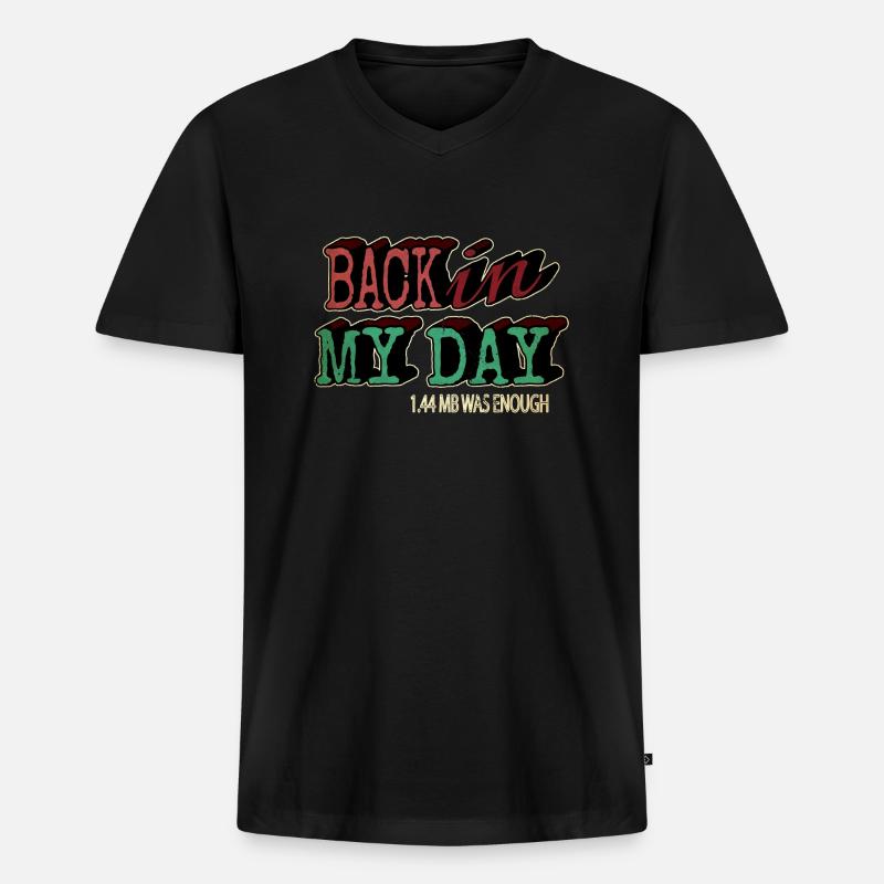 Computer Bday Fullstack Developer Programming - Men's Premium Organic T-shirt with V-neck - black