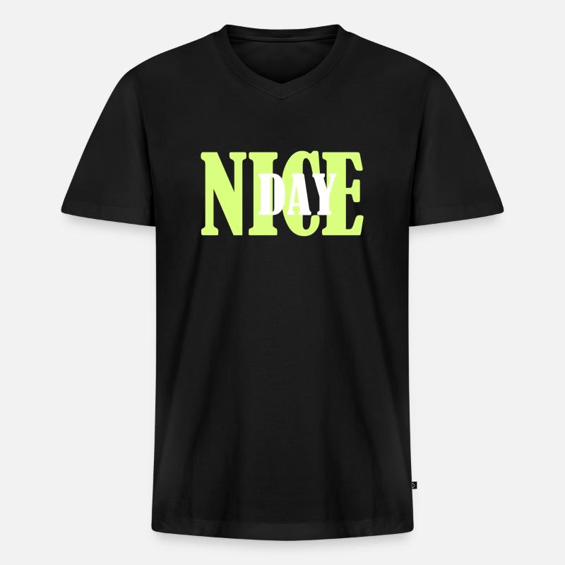 Nice day 1 - Männer Premium Bio T-Shirt mit V-Ausschnitt - Schwarz