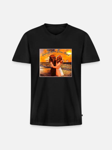 Verstrahlter Strand Gamma Beach - Männer Premium Bio T-Shirt mit V-Ausschnitt - Schwarz
