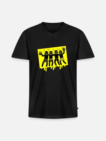 Fête Vacances Plage Alcool - T-shirt encolure en V Premium bio Homme - noir