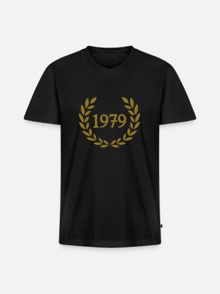 1979 - Männer Premium Bio T-Shirt mit V-Ausschnitt - Schwarz