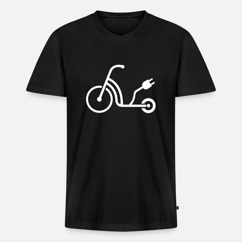 E-Scooter E-Roller Scooter - Männer Premium Bio T-Shirt mit V-Ausschnitt - Schwarz