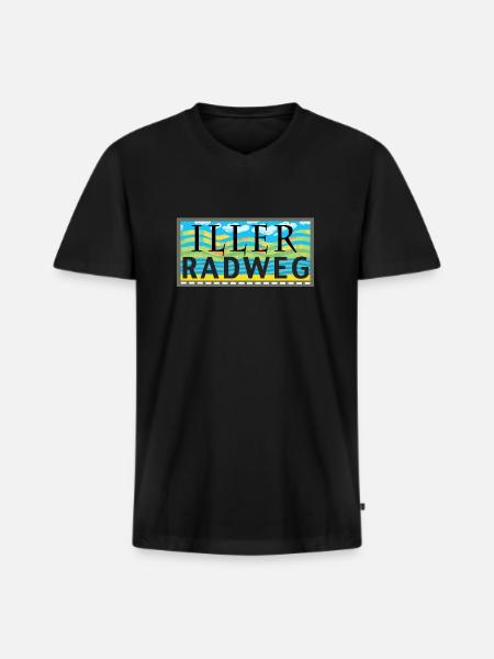 Iller-Radweg - Männer Premium Bio T-Shirt mit V-Ausschnitt - Schwarz