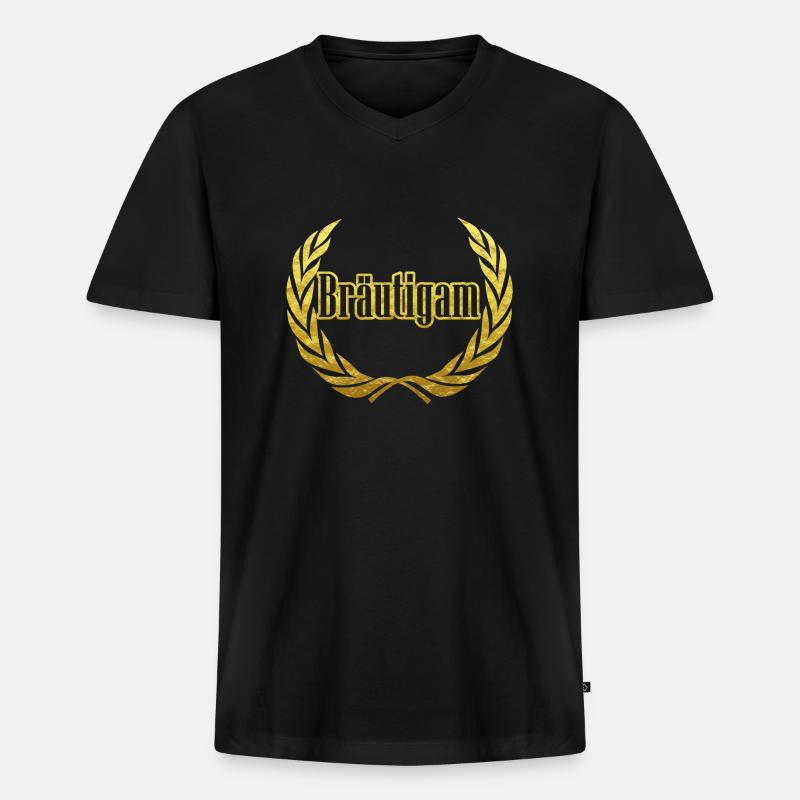 Bräutigam Junggesellenabschied - Männer Premium Bio T-Shirt mit V-Ausschnitt - Schwarz