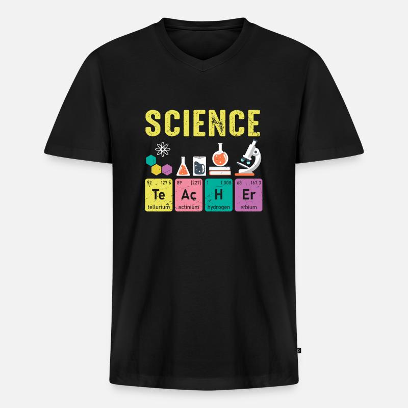 Science Teachers Regular Elements - Men's Premium Organic T-shirt with V-neck - black