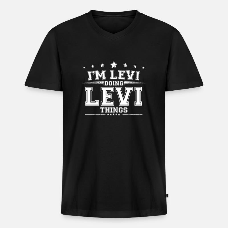 Levi - Männer Premium Bio T-Shirt mit V-Ausschnitt - Schwarz