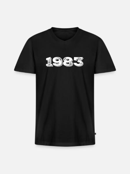 Birthday present 1983 - 1983 - Men's Premium Organic T-shirt with V-neck - black