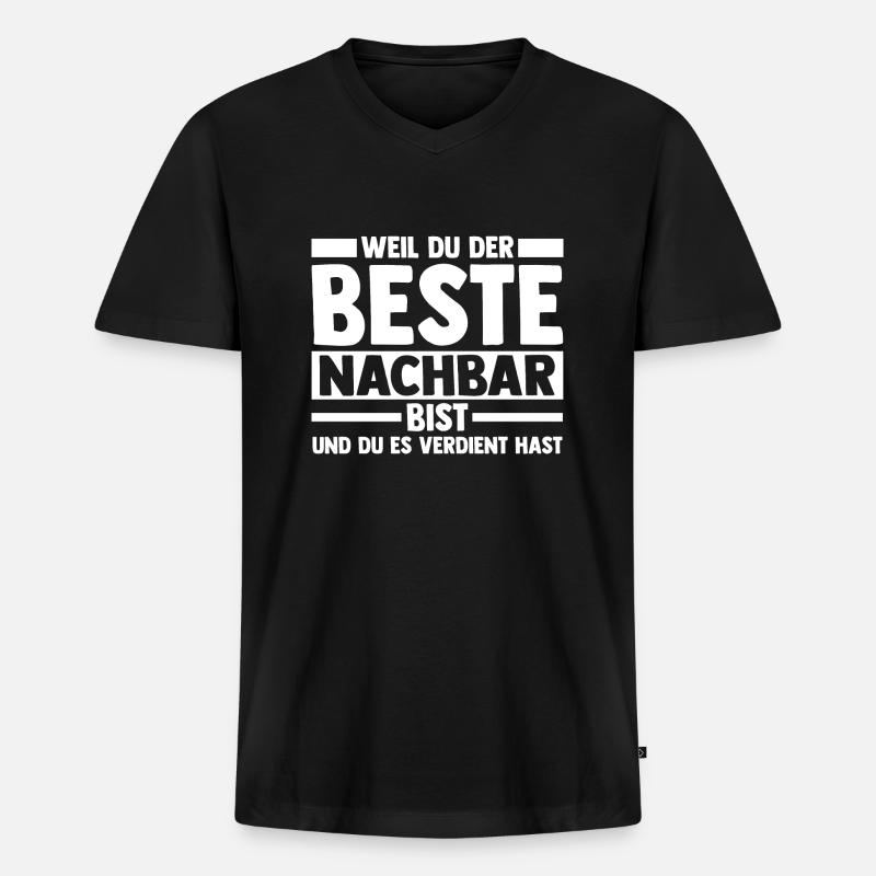 Nachbarschaft Bester Nachbar - Männer Premium Bio T-Shirt mit V-Ausschnitt - Schwarz