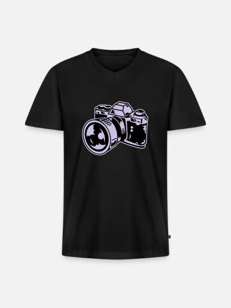 camera - T-shirt encolure en V Premium bio Homme - noir