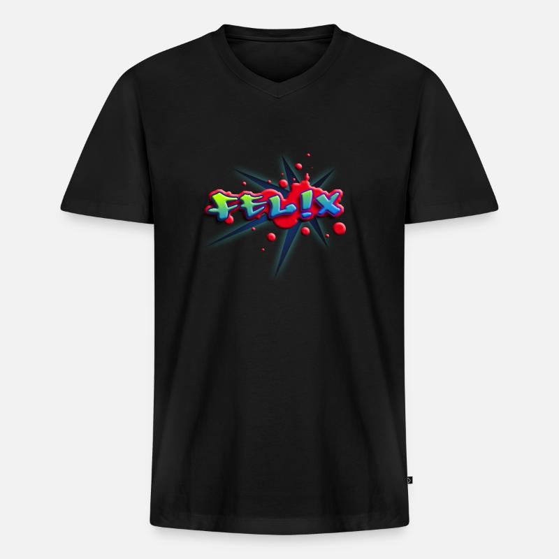felix_c_012014 - Männer Premium Bio T-Shirt mit V-Ausschnitt - Schwarz