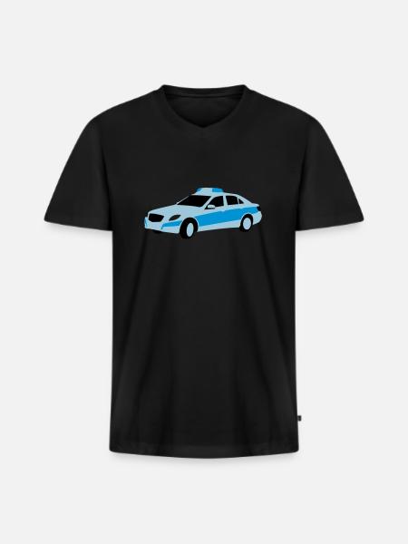 polizei - Männer Premium Bio T-Shirt mit V-Ausschnitt - Schwarz